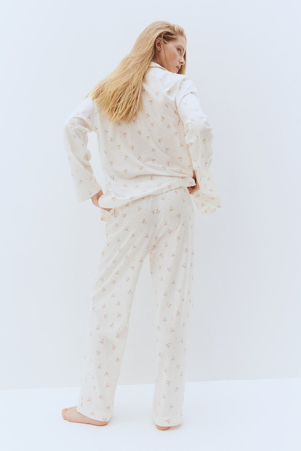 Pijama estampado de punto - H&m фото 5