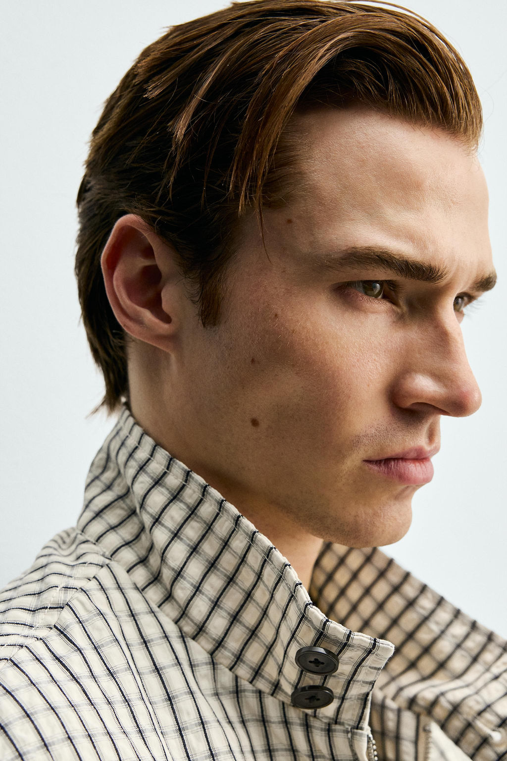 CAZADORA CROPPED FIT CUADROS TEXTURA / Crudo / Negro - Zara фото 7