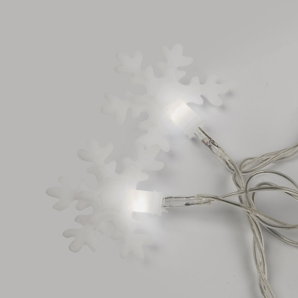 ULD-S0700-050/DTA WHITE IP20 SNOWFLAKES-2 Гирлянда светодиодная с контроллером Снежинки-2, 50 светодиодов, 7 м, белая, IP20,провод прозрачный