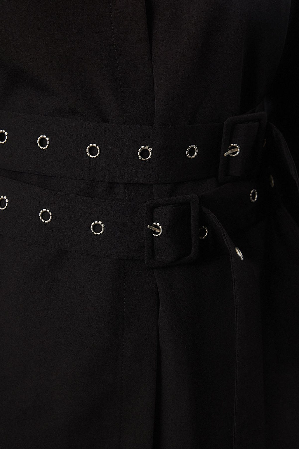 TRENDYOLMILLA Siyah Belde Kemer Detayl? Oversize Genis Kal?p Dokuma Gomlek TWOAW25GO00025  фото 4