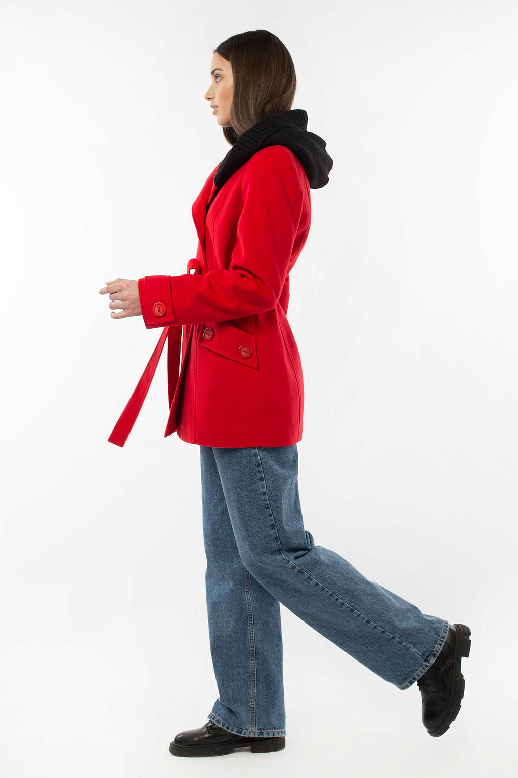 01-05648 Пальто женское демисезонное (пояс) - El podio фото 4