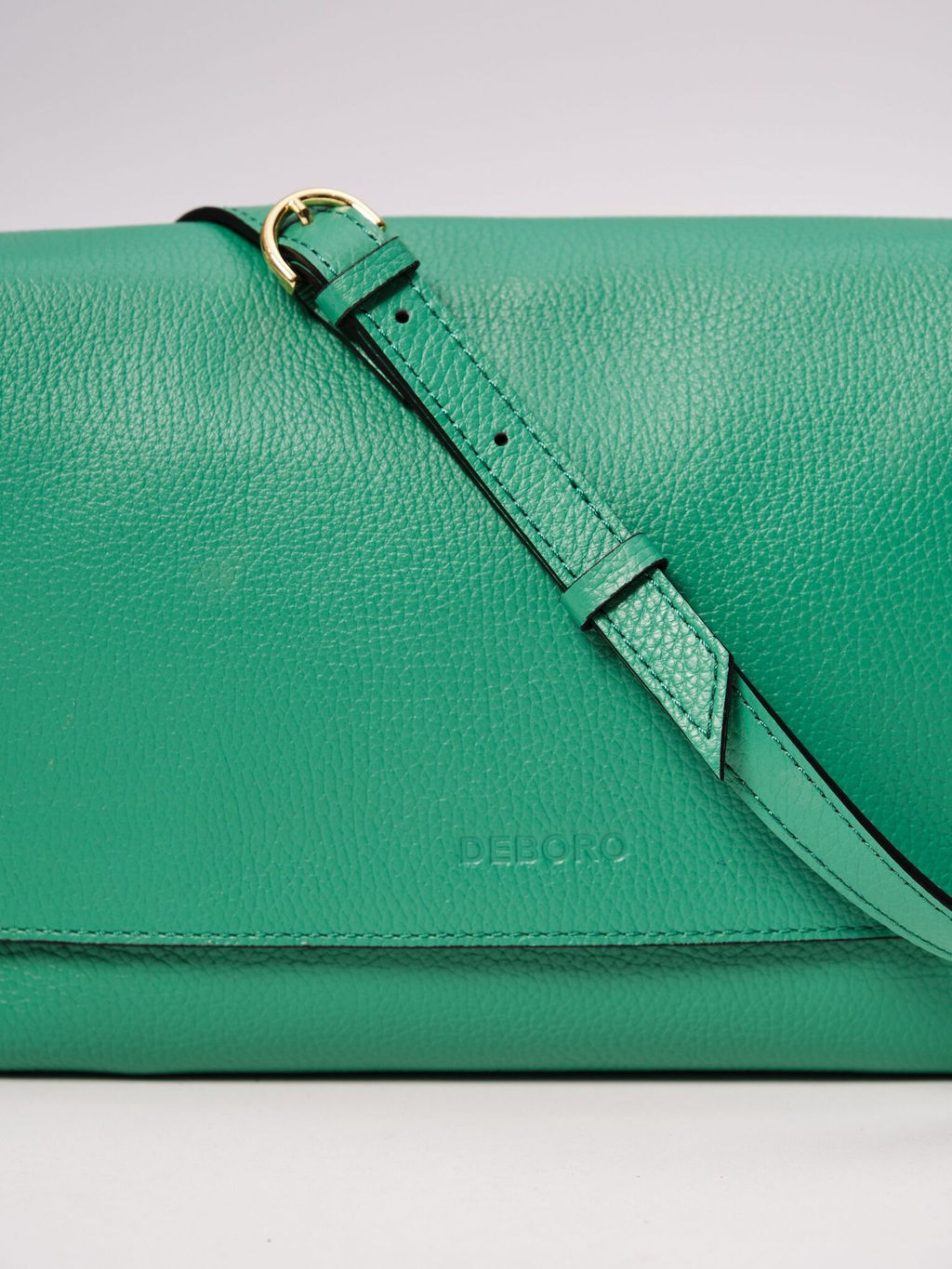 Кожаная сумка через плечо Deboro 30181 зеленая весна