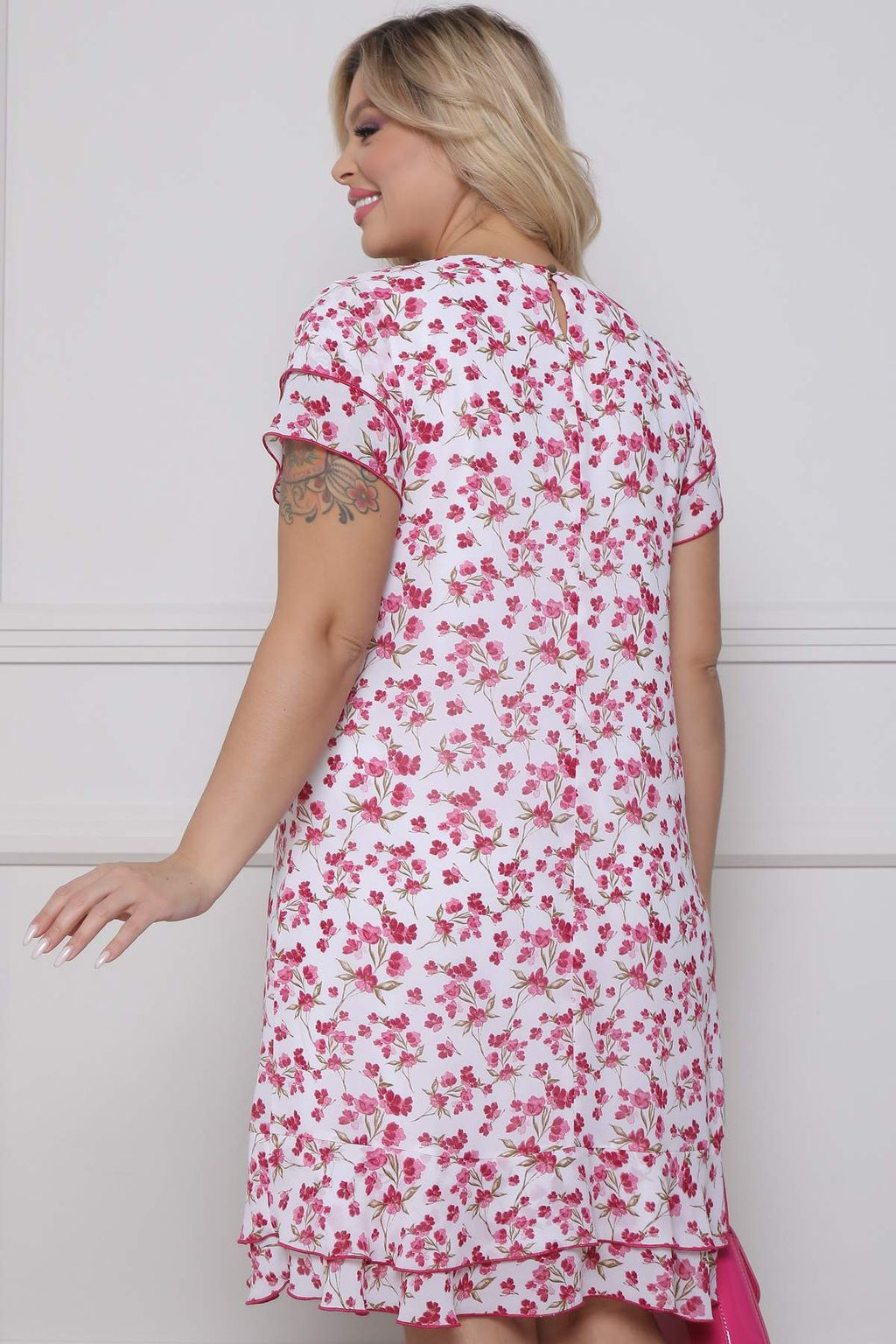 Платье П-2171/16 Цвет:белый с розовым - Леди агата фото 8