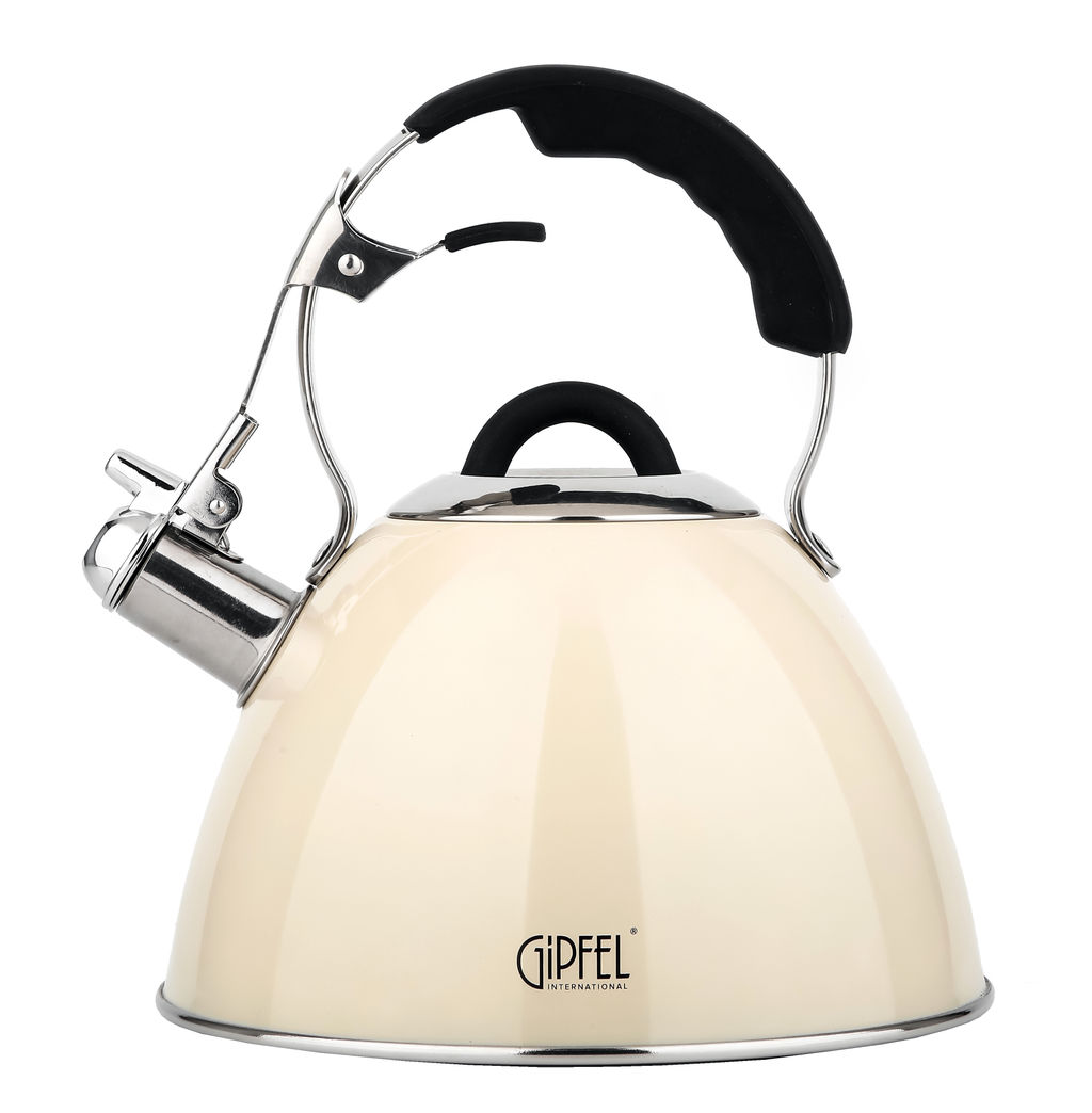 50962 GIPFEL Чайник для кипячения воды CORFU 3 л со свистком, с индукционным капсульным дном. Материал: нерж. сталь 18/10. Толщина: 0,5мм. Цвет: бежевый  фото 2