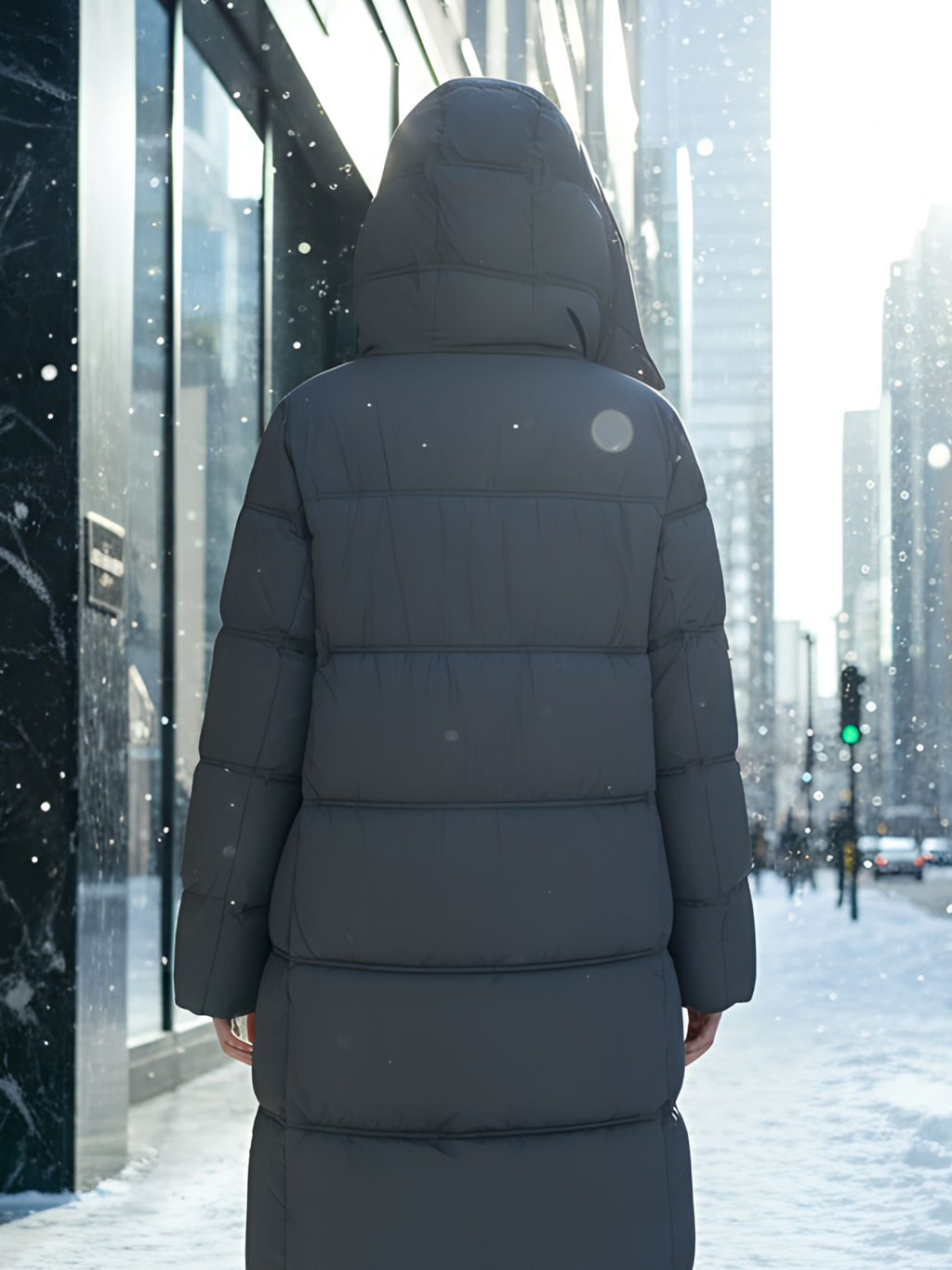 Пальто зимнее утепленное с капюшоном женское темно-коричневого цвета 7618TK - Visdeer фото 24