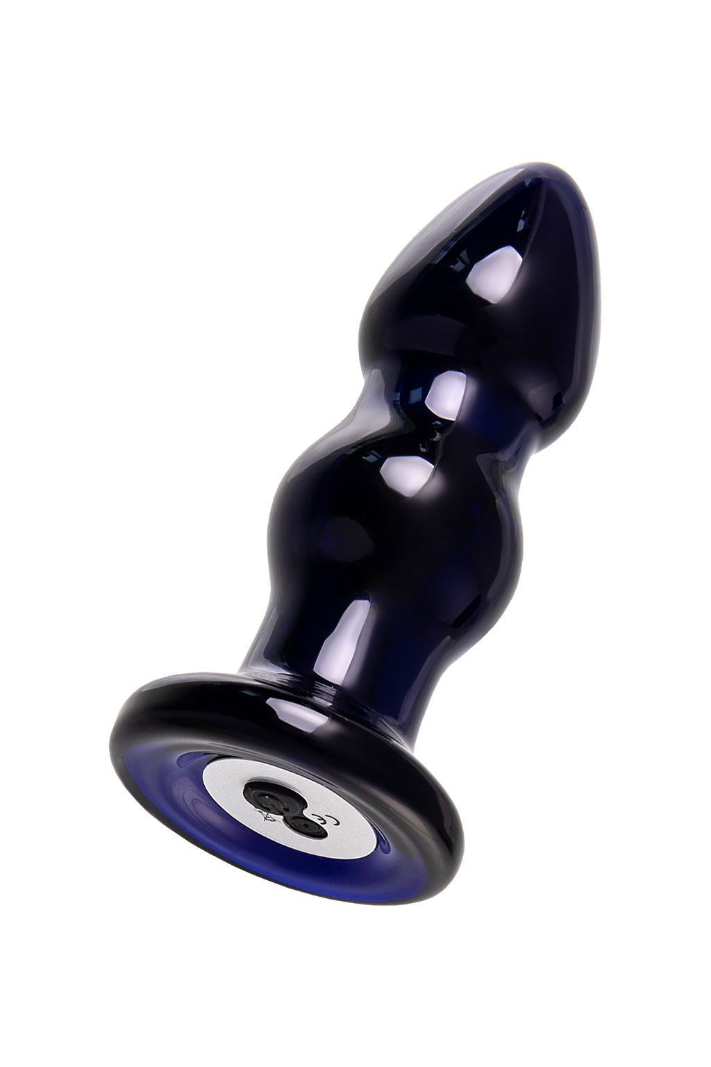 Стеклянная вибровтулка Sexus Glass, стекло, синяя, 11 см  фото 3