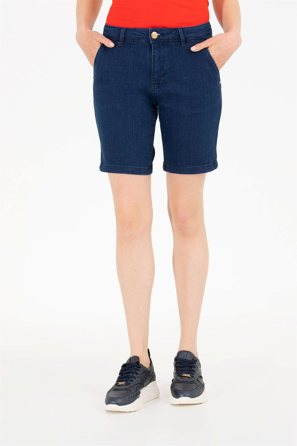 Женские синие джинсовые шорты Неожиданная скидка в корзине - U.s. polo assn фото 2