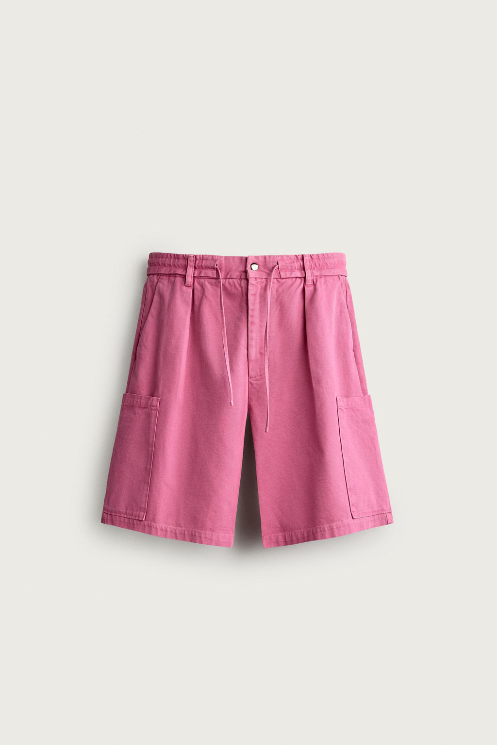 BERMUDA CARGO LAVADA RELAXED FIT / Magenta - Zara фото 7