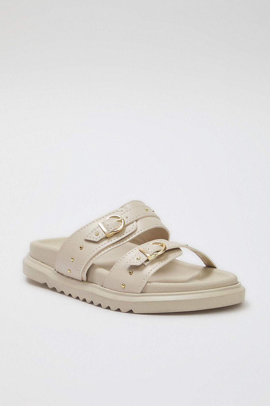 Trendyolmilla Shoes Krem Trok Islemeli Toka Detayl? Cift Bantl? Kad?n Terlik TAKSS25TE00037  фото 4