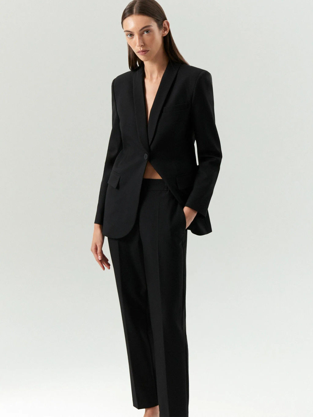 Брюки зауженного кроя с защипами, D333/monk - Emka фото 2