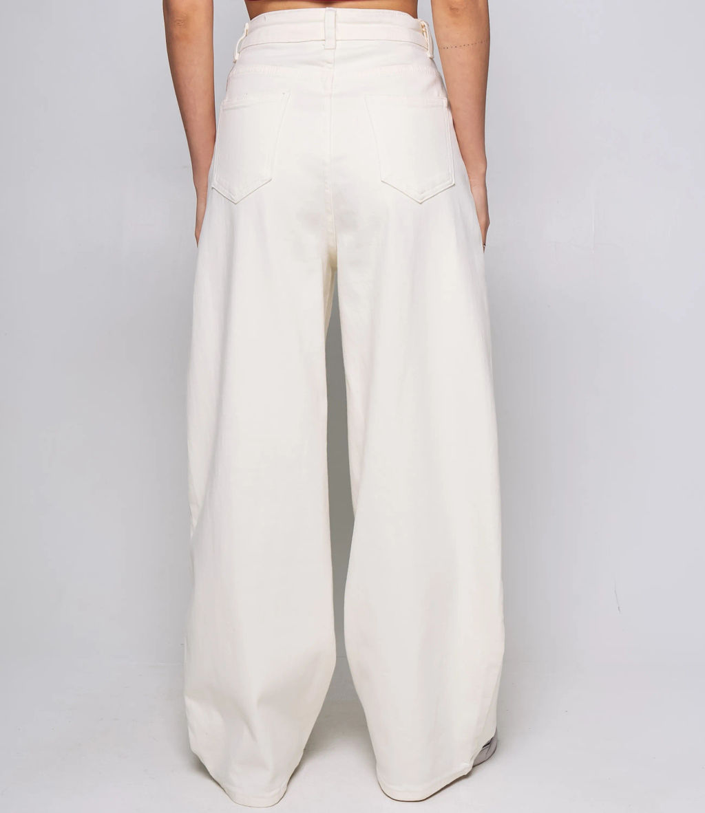 Джинсы #КТ15108, молочный