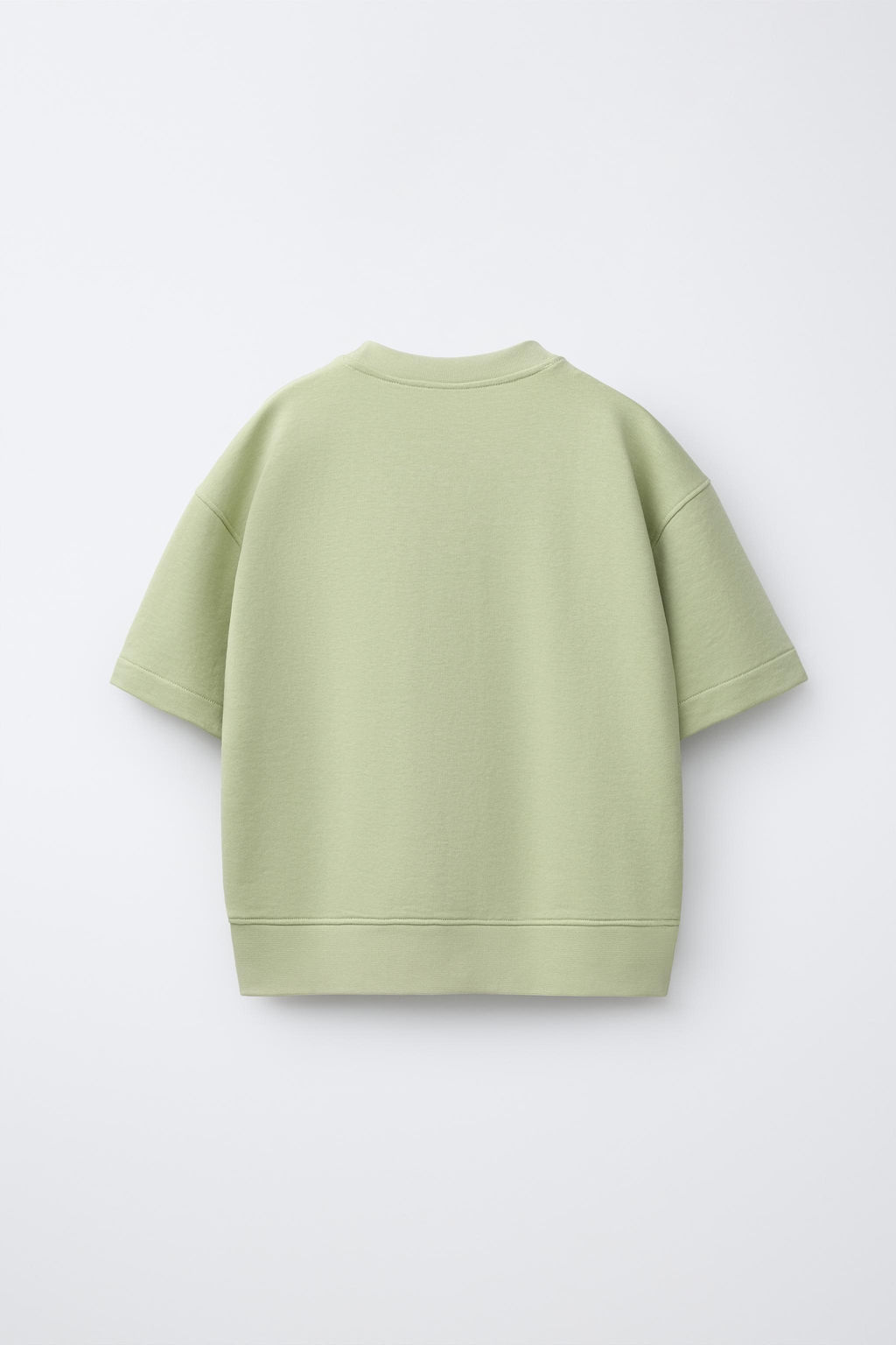 SUDADERA MANGA CORTA TEXTO RELIEVE / verde lavado - Zara фото 2