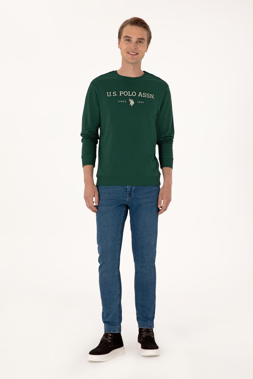 Erkek Koyu Ye_il Basic Sweatshirt Sepette S_rpriz _ndirim - U.s. polo assn фото 4