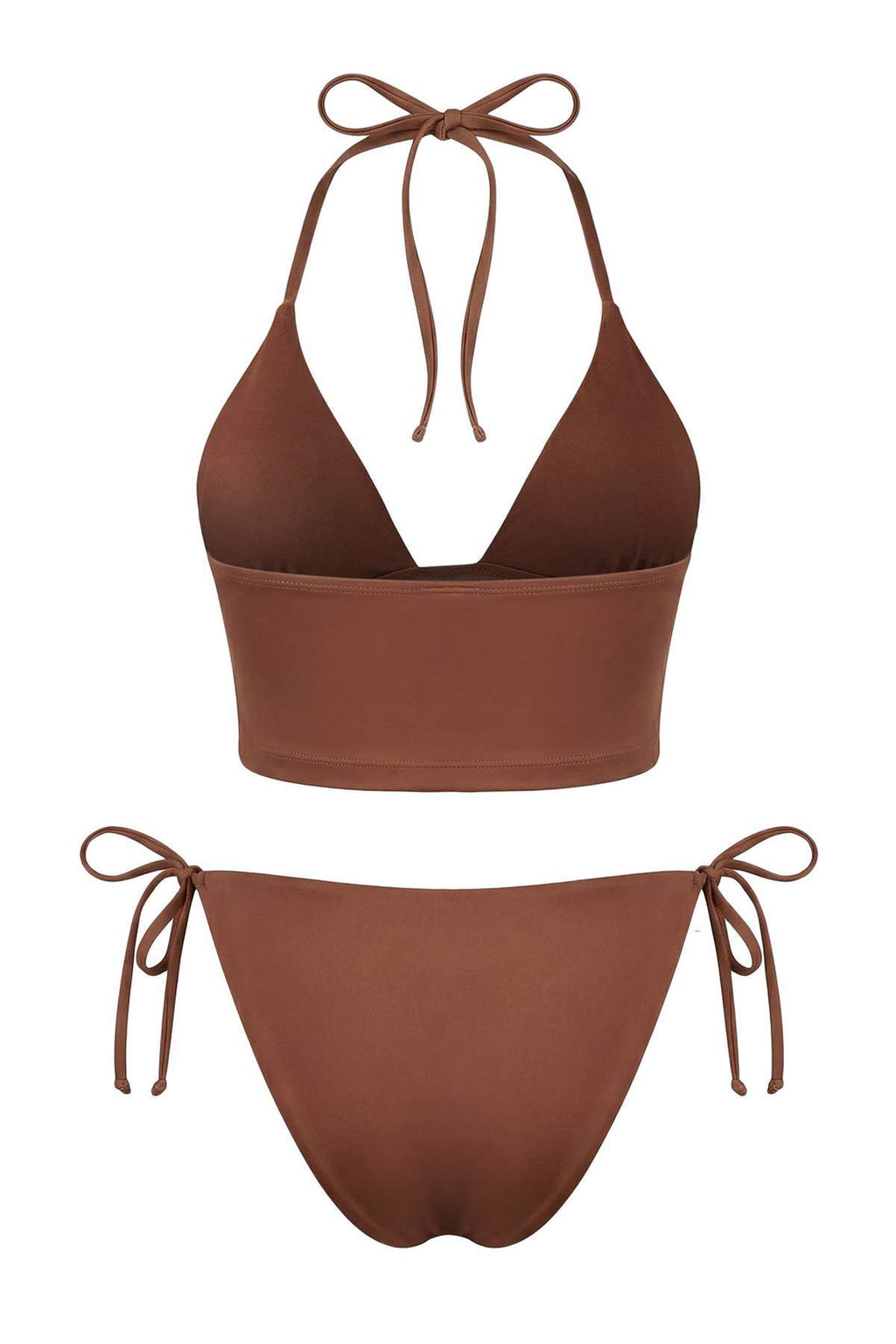 Kahverengi Cicek Desenli Baglamal? Tankini Kapl? Normal Bel Brazilian Bikini Tak?m? TBESS26BT00008 - Trendyolmilla фото 3