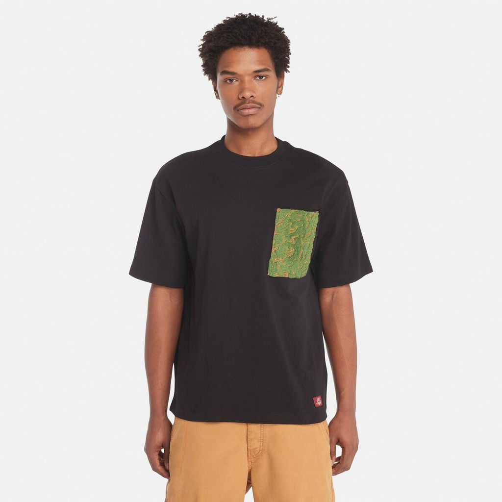 Футболка Timberland T-Shirt Embroidered Pocket Regular черная фото 4