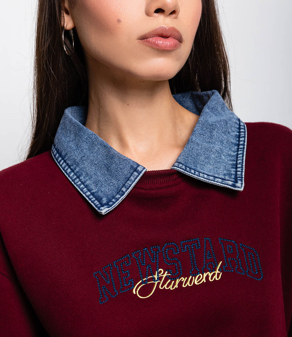 Свитшот #КТ885 (1), тёмно-бордовый