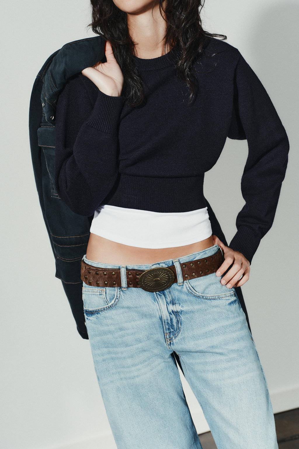 PLAIN KNIT CROP SWEATER - Zara фото 3