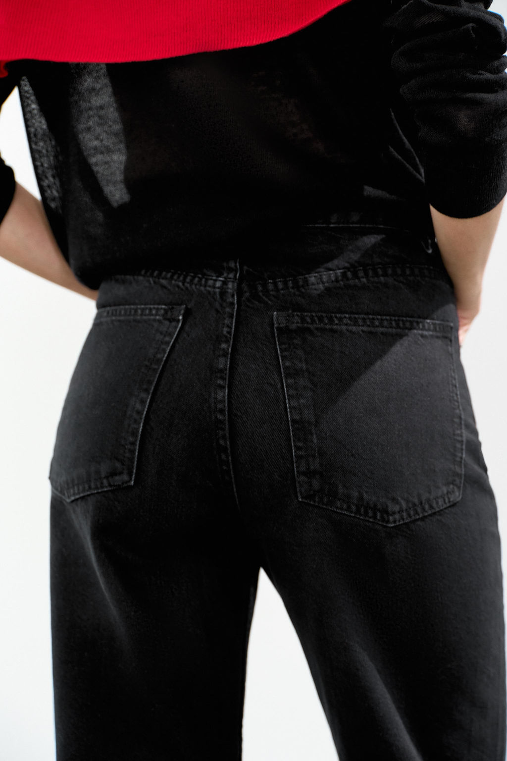 JEANS TRF WIDE LEG TIRO ALTO / Negro - Zara фото 5