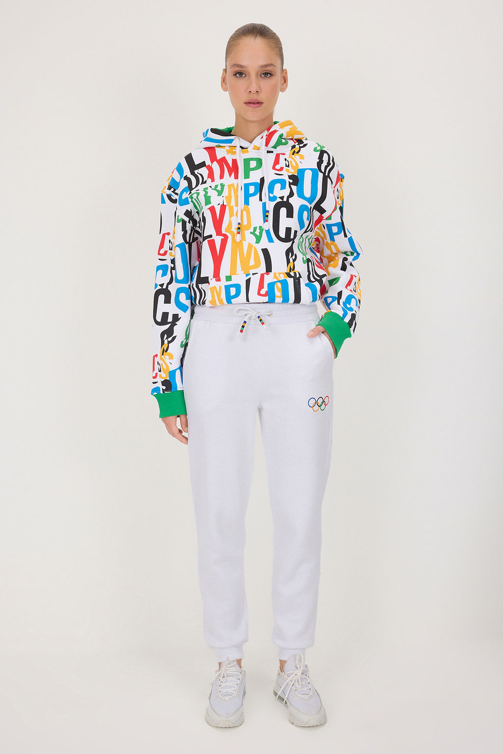 Beyaz Olimpiyat Logo Bask?l? Orme Esofman Alt? TWOAW26EA00010 - Trendyolmilla фото 2