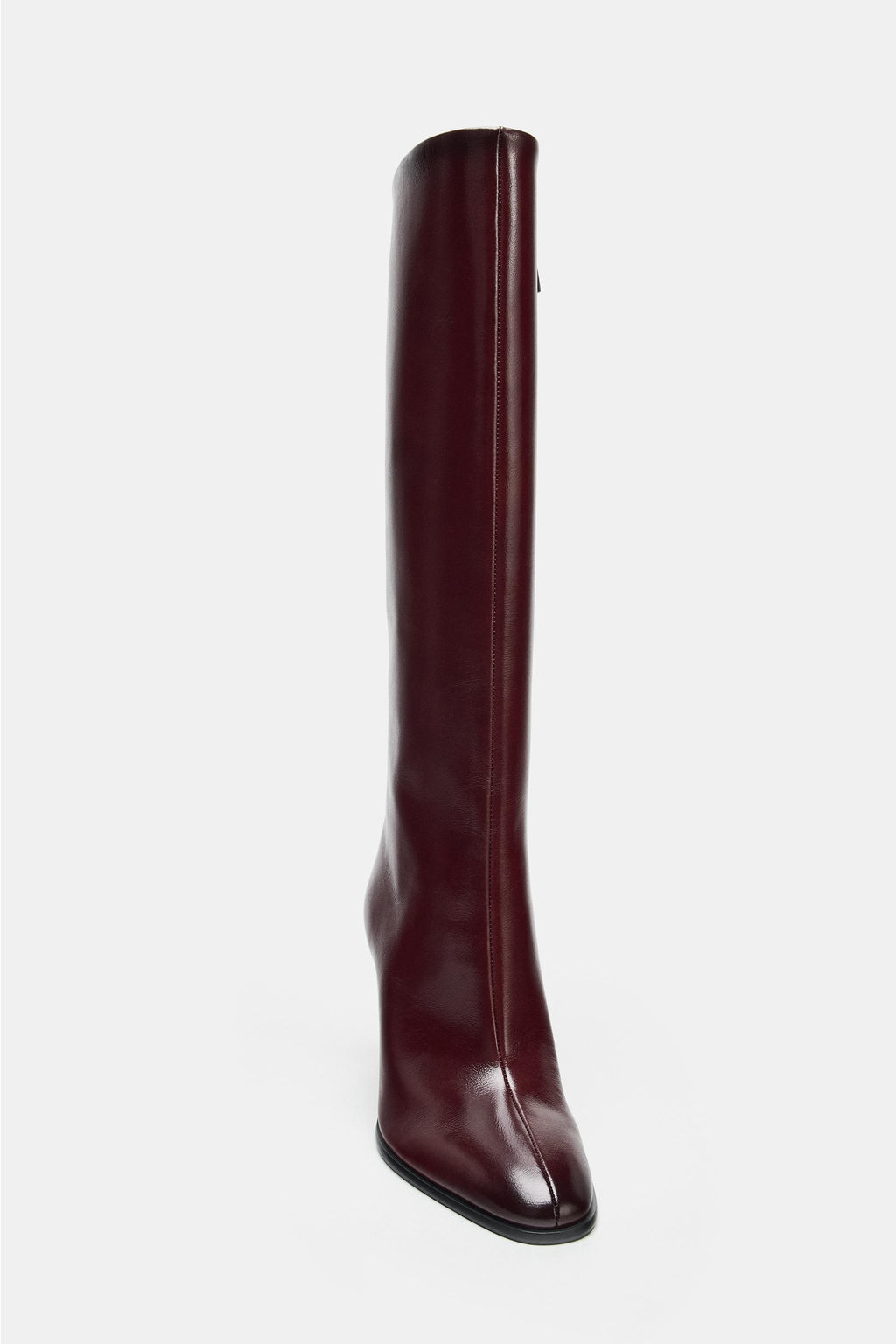 LEATHER BLOCK HEEL BOOTS - Zara фото 5