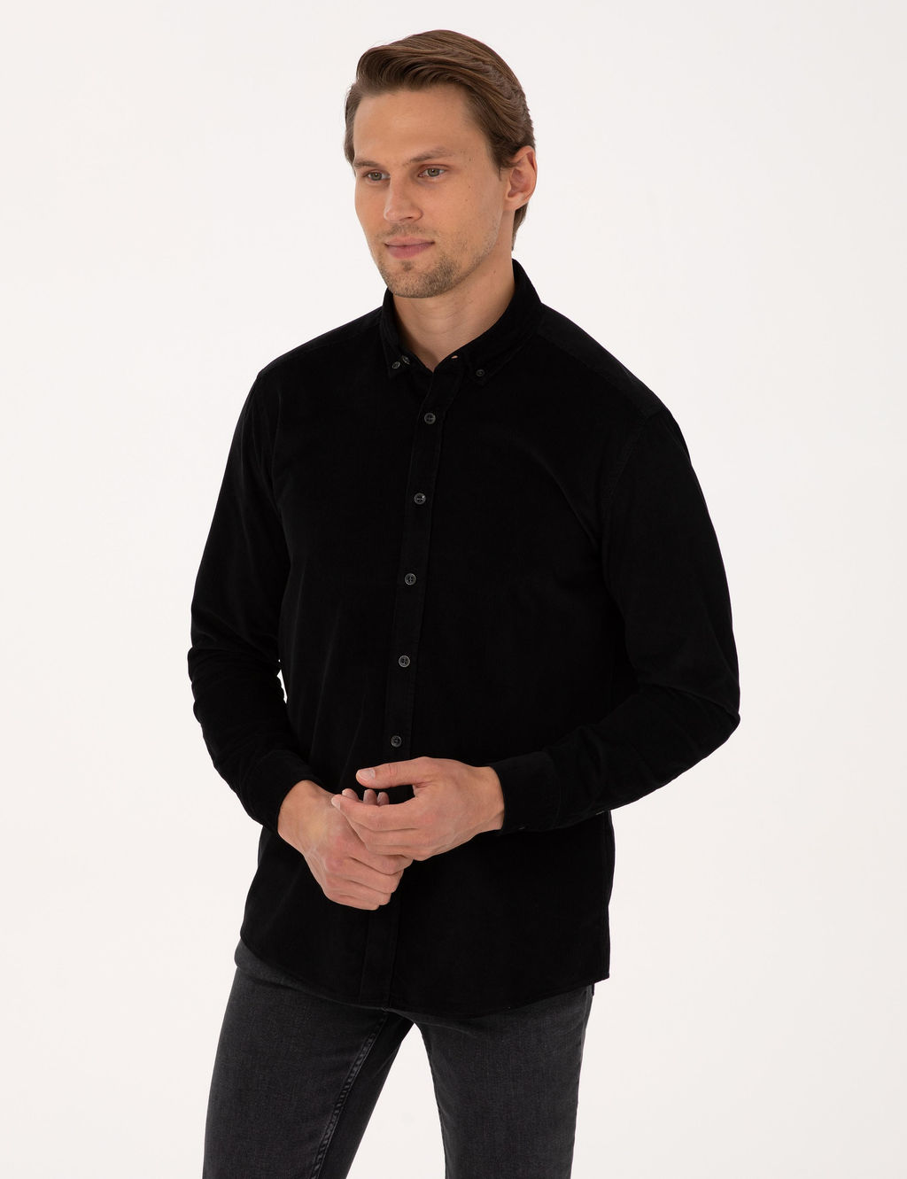 Siyah Regular Fit Uzun Kollu G_mlek - Pierre cardin фото 3