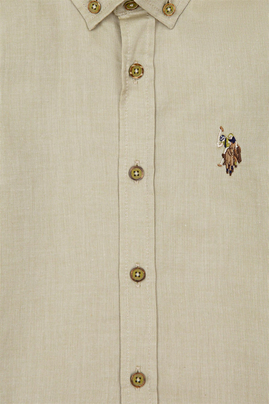 Базовая рубашка темно-хаки с длинным рукавом для мальчика - U.s. polo assn фото 3