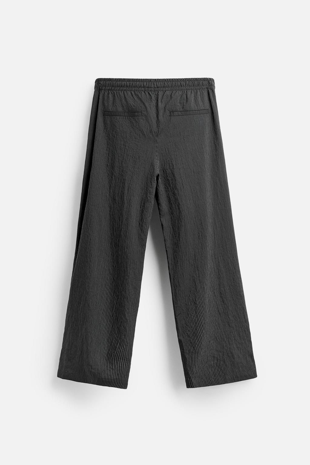 STRIPED MODAL BLEND TROUSERS - Zara фото 7