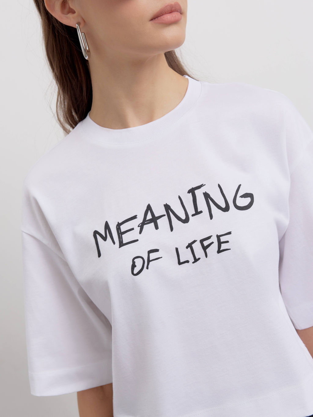 CONTE LD 2715 Укороченная футболка из хлопка с рисунком white-meaning - Conte elegant фото 4