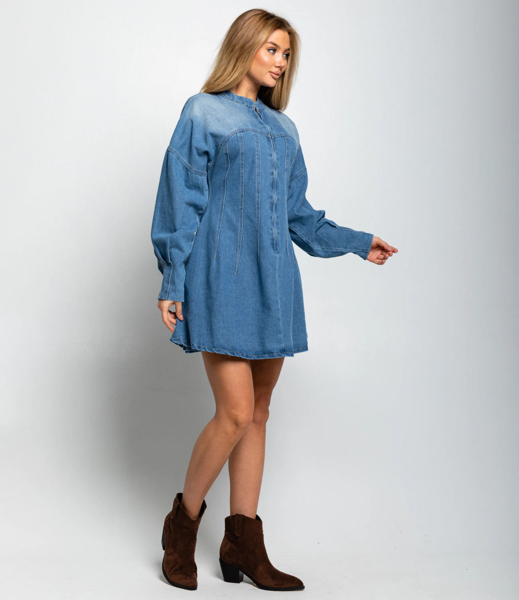 Джинсовое платье #КТ5063, синий - Dommod фото 3