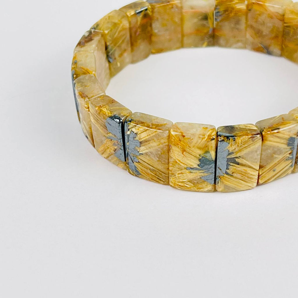 Браслет из Рутилового кварца с включением Титана 20 см - Радуга самоцветов фото 2