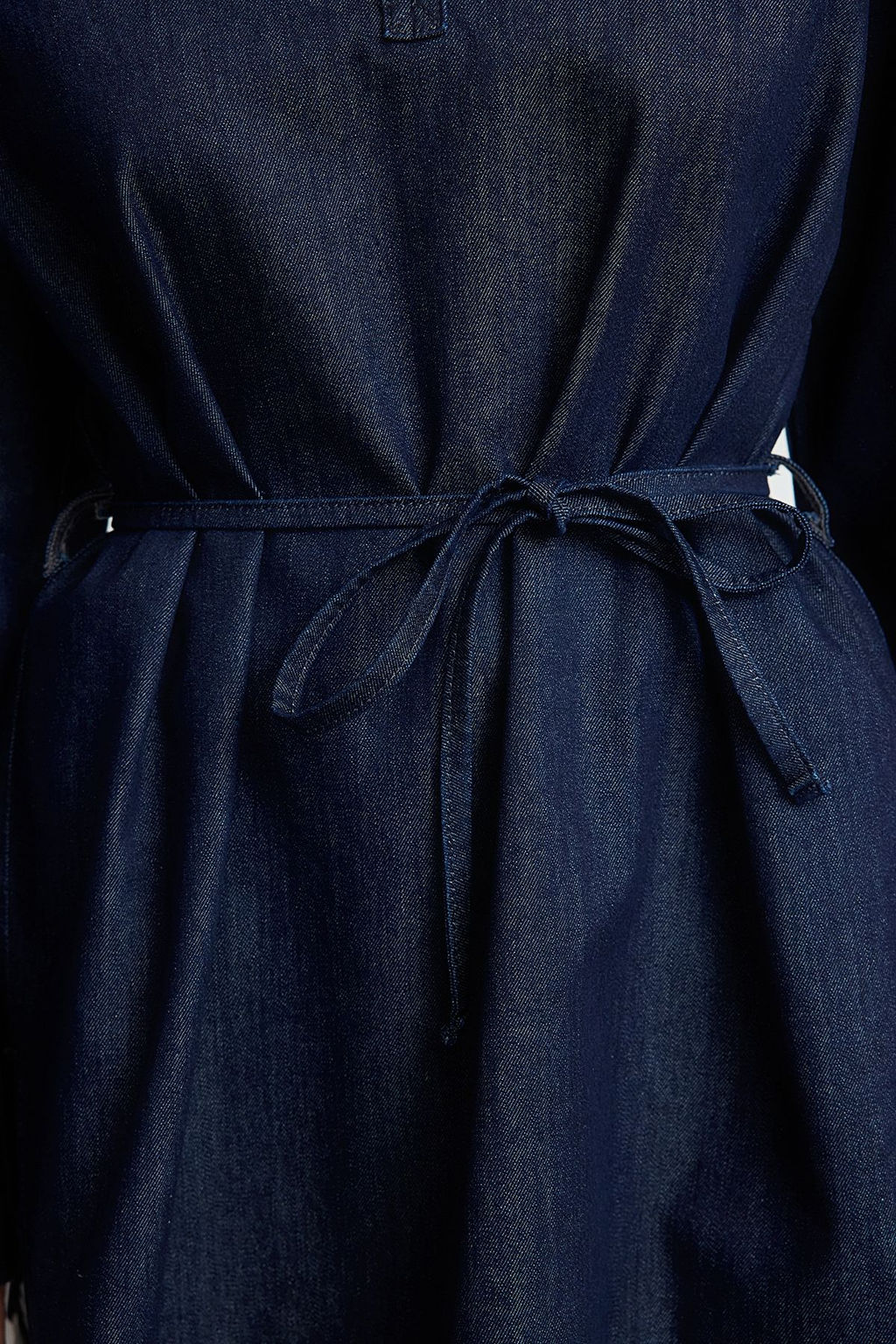 Koyu Mavi Oversize Baglamal? Denim Gomlek TWOAW25GO00082