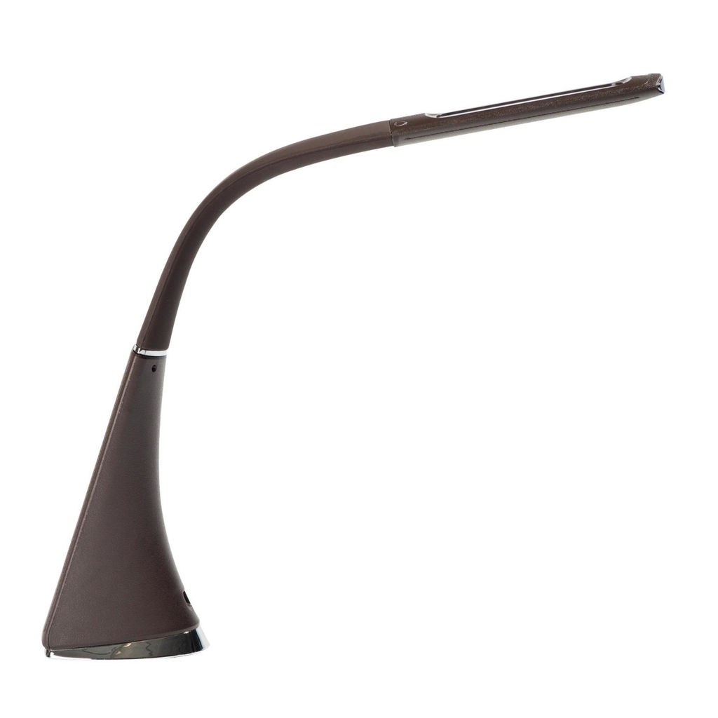 TLD-542 Brown/LED/300Lm/5000K/Dimmer Светильник настольный c часами, календарем, термометром, 5W. Сенсорный выключатель. Коричневый (стилизован под кожу). TM Uniel. - Volpe фото 11
