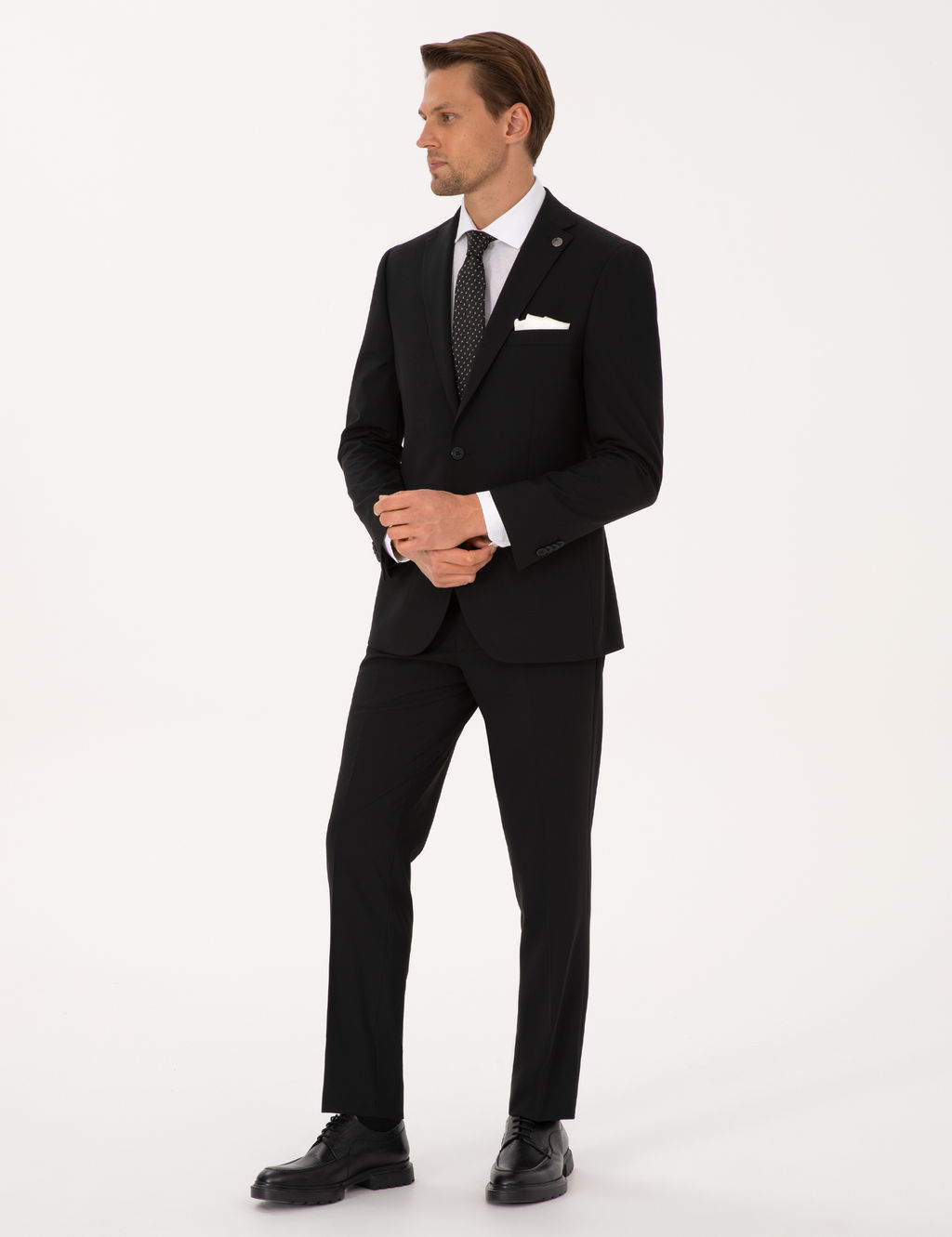 Siyah Slim Fit Tak_m Elbise