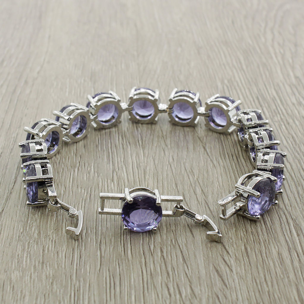 Александрит, браслет Католина, покрытие родий, длина 17,5см - Agat77 фото 3