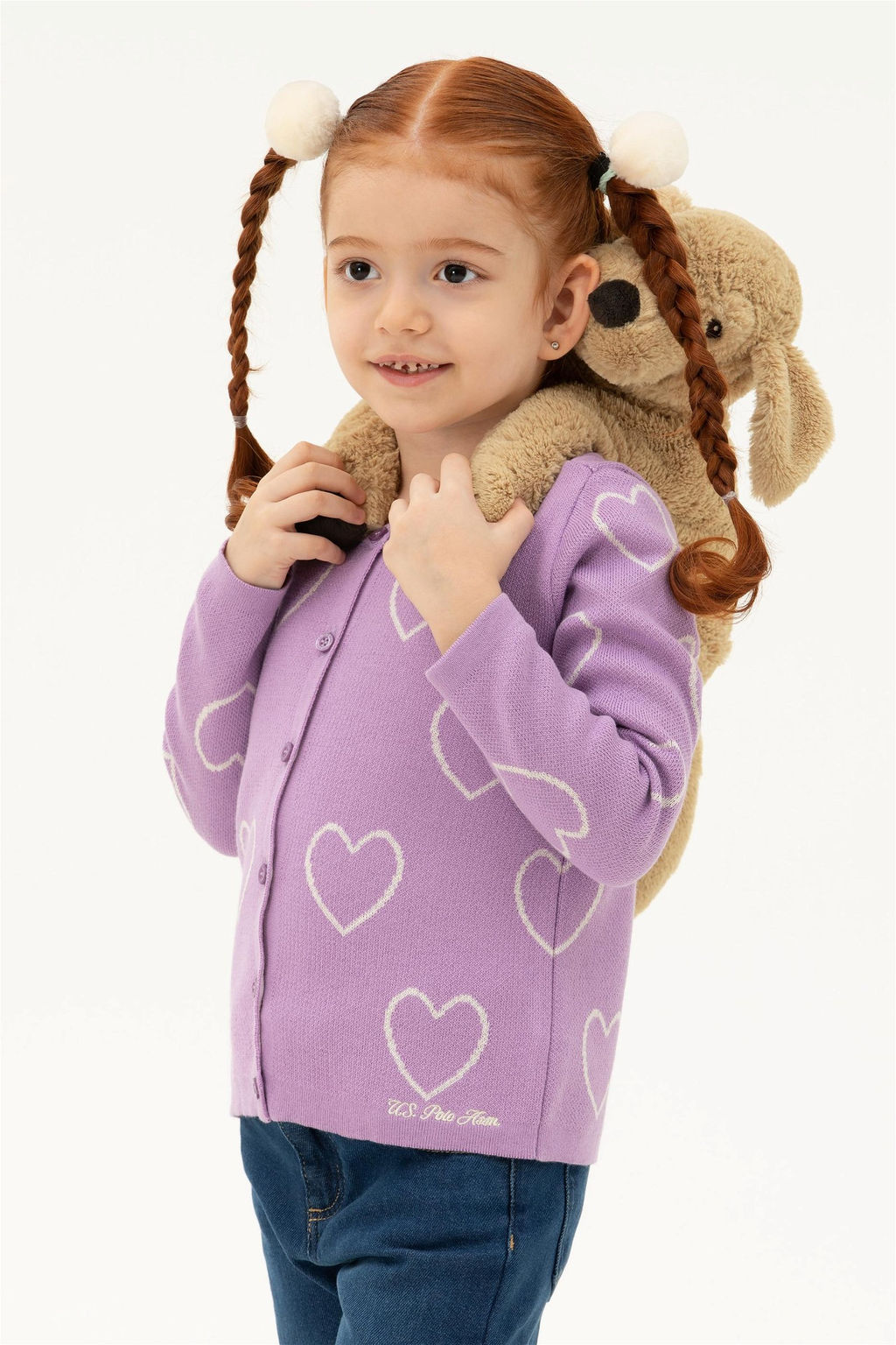 Сиреневый трикотажный кардиган для девочки - U.s. polo assn фото 2