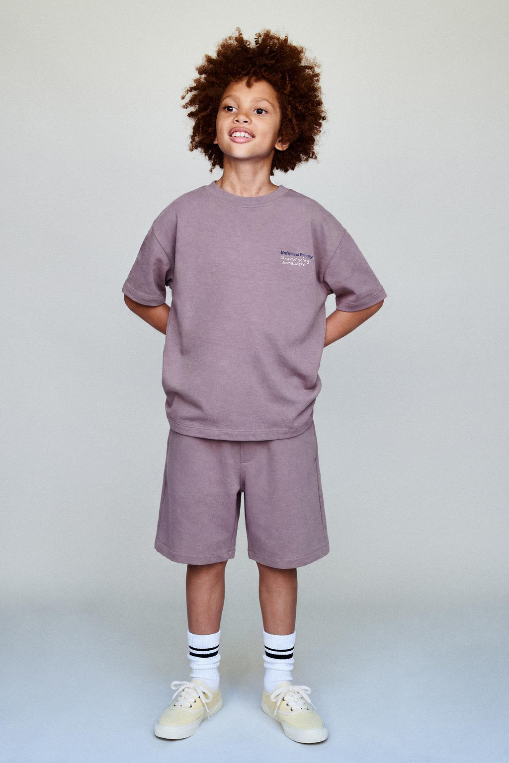 CONJUNTO CAMISETA Y BERMUDA INTERLOCK / Malva