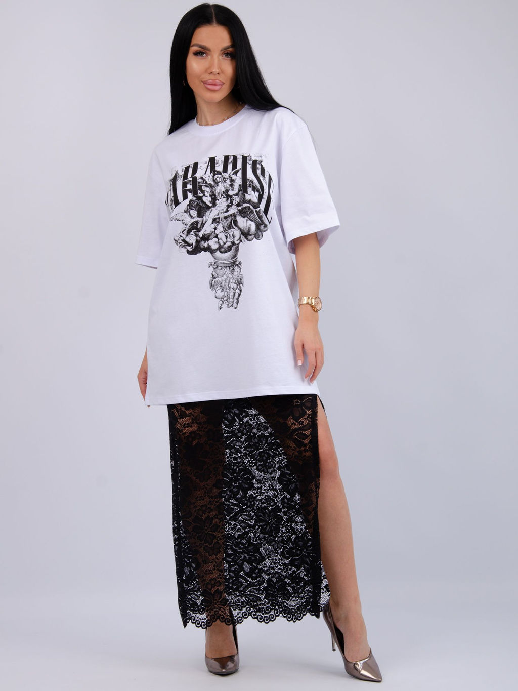 Костюм Монохром 2 чёрный, трикотаж - Малина фото 42