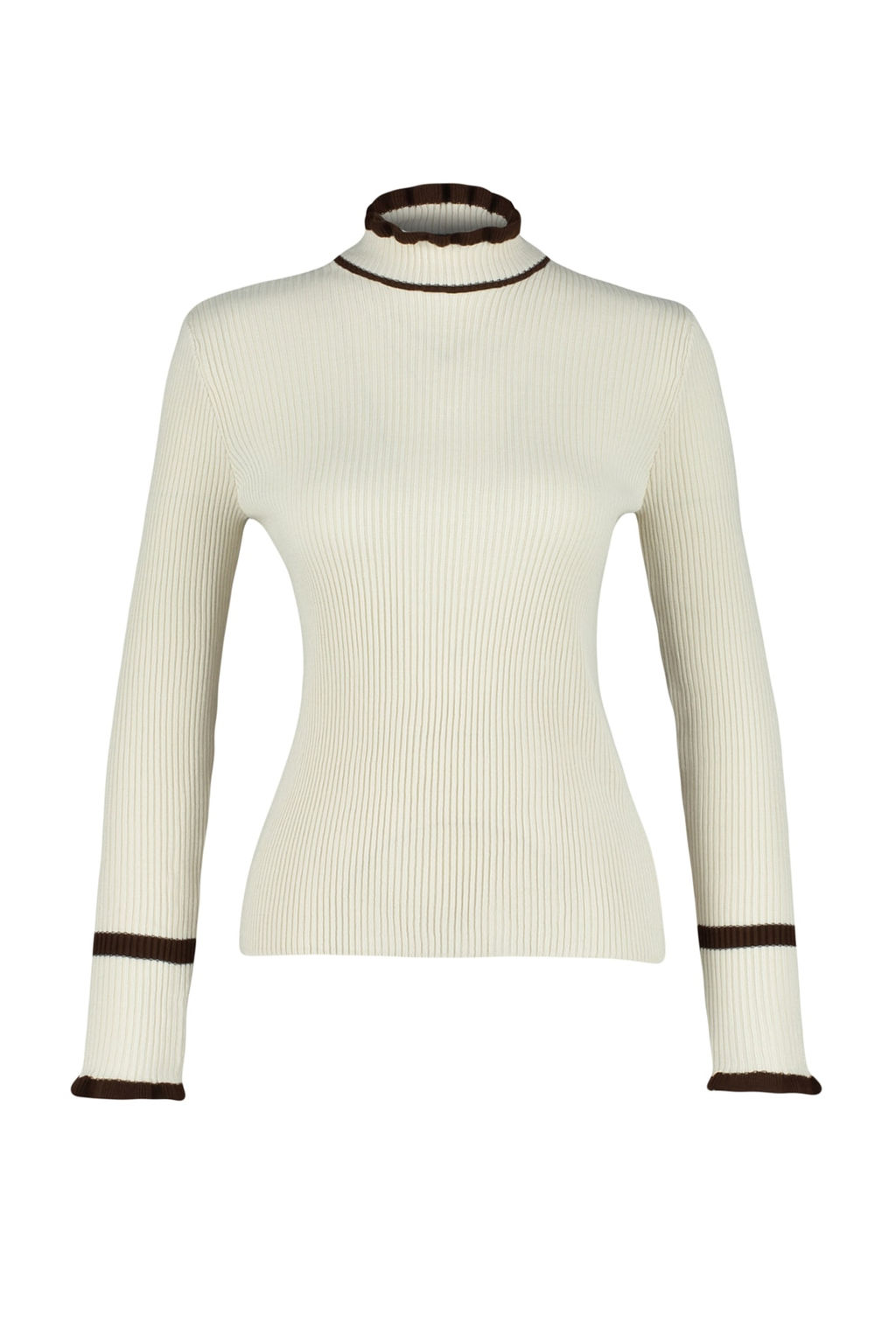 Tas Renk Bloklu Triko Kazak TWOAW22KZ1250 - Trendyolmilla фото 5