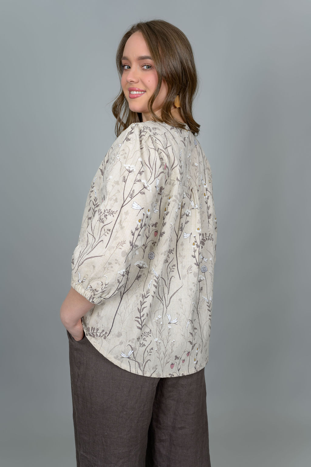 Блуза лен 70%, хлопок 30%