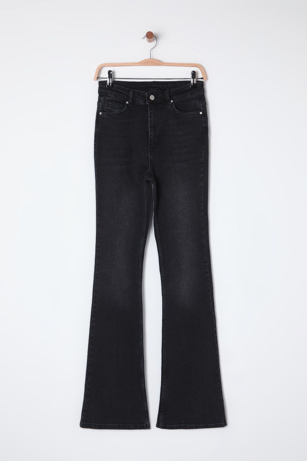 TRENDYOLMILLA Siyah Yuksek Bel Flare Jeans TWOSS25JE00110  фото 6