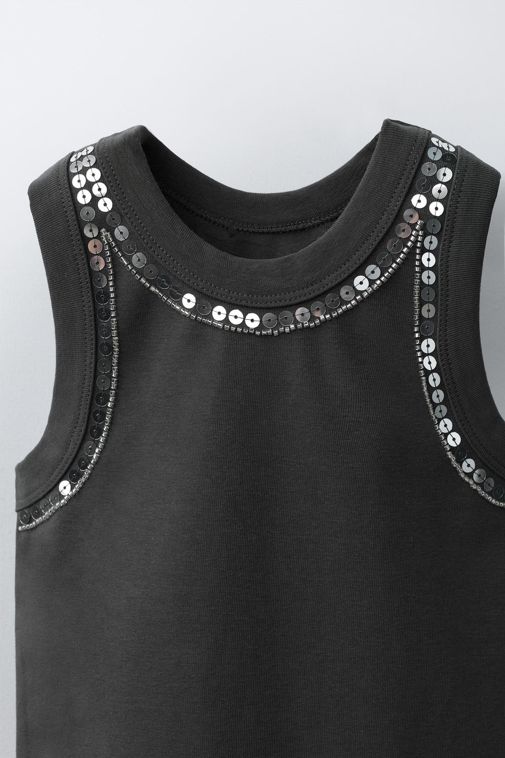 TOP LENTEJUELAS / Gris antracita - Zara фото 3