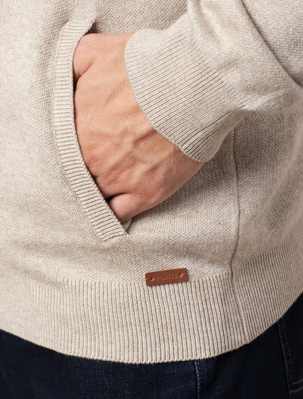 VILATTE / Джемпер тонкой вязки из хлопка на молни  фото 2