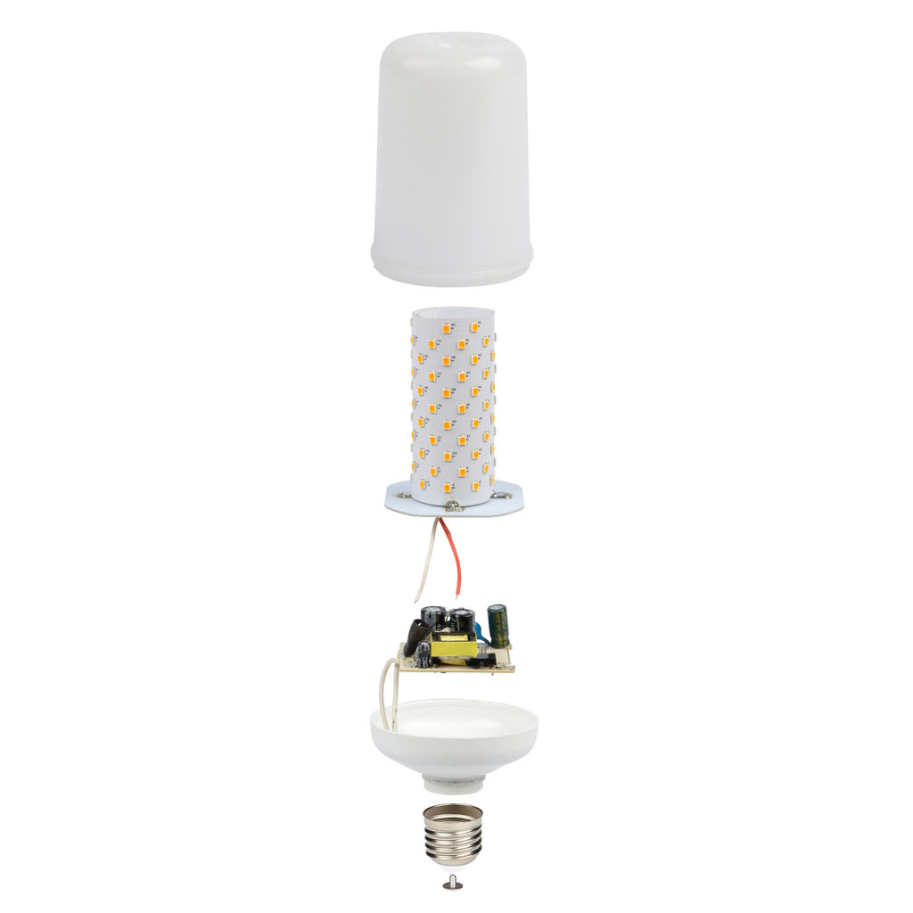 LED-L60-6W/FLAME/E27/FR PLD01WH Лампа светодиодная декоративная с типом свечения эффект пламени. Форма цилиндр, матовая. Картон. ТМ Uniel.