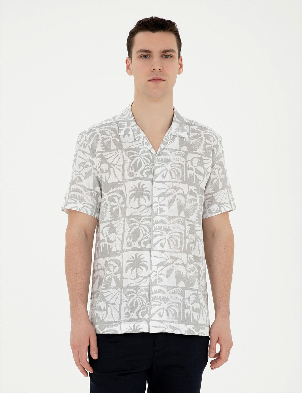 Gri Comfort Fit K_sa Kollu G_mlek