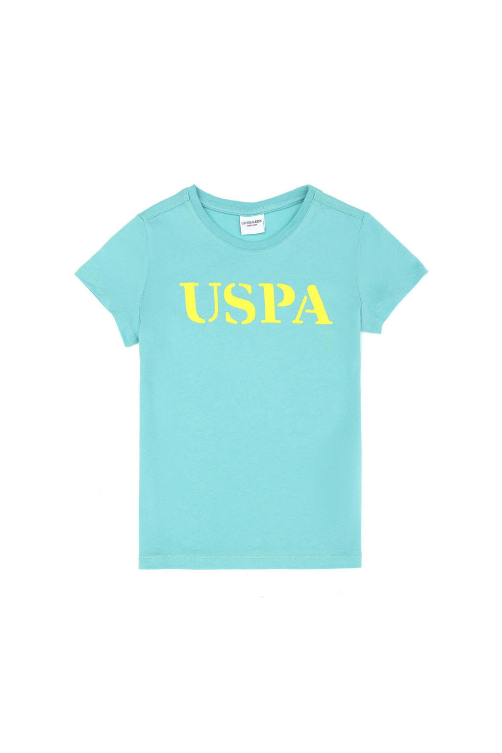 Детская мятная базовая футболка с круглым вырезом - U.s. polo assn фото 4