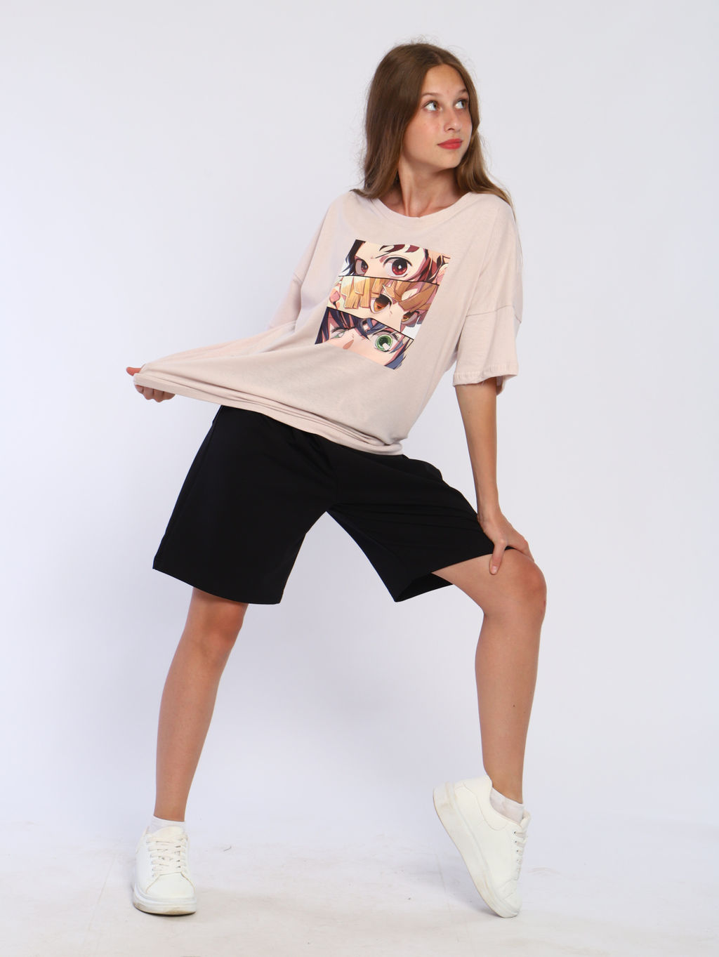 Футболка "Глаза" бежевый