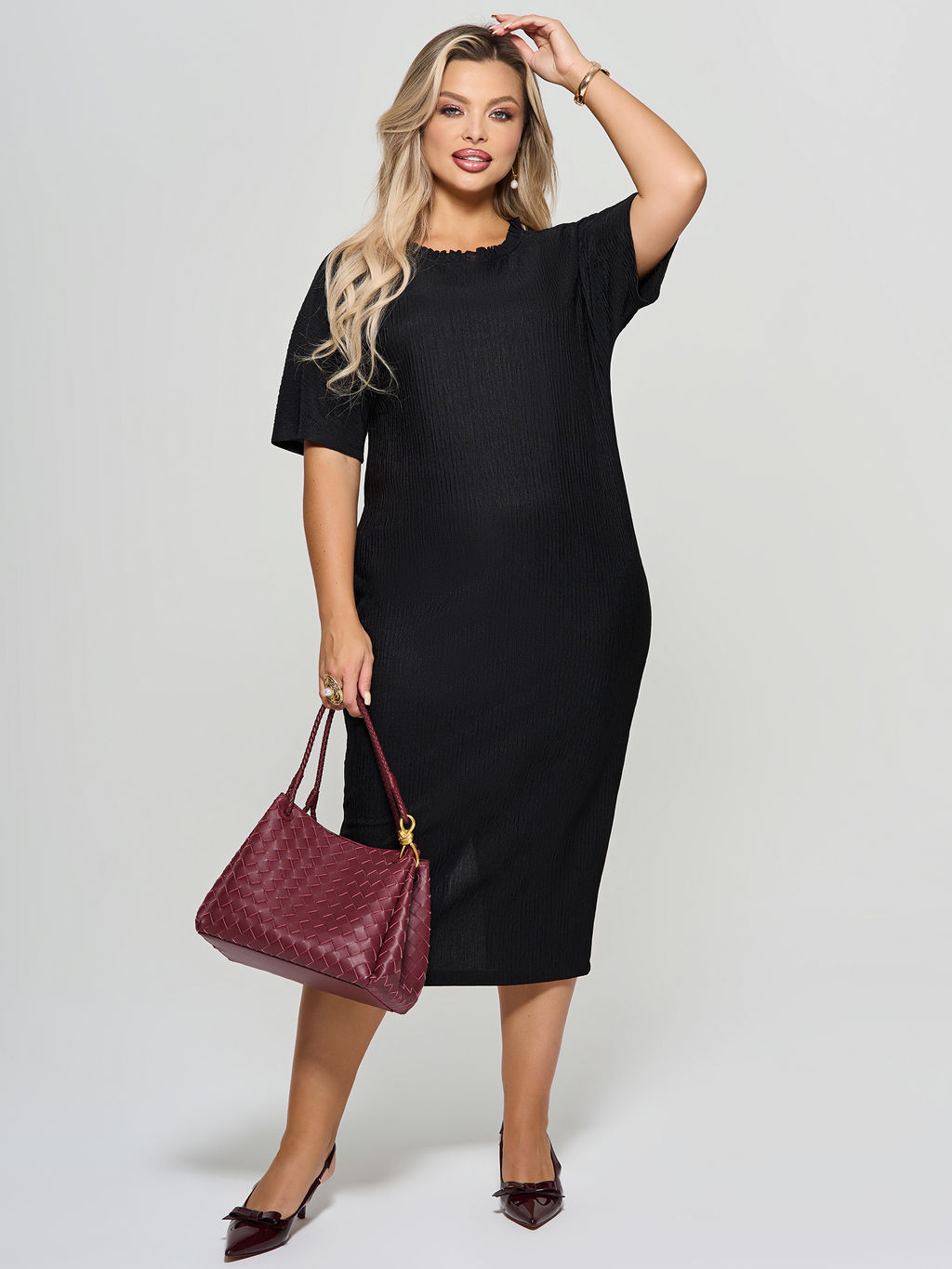 Платье  из трикотажа гофре - Dora фото 2