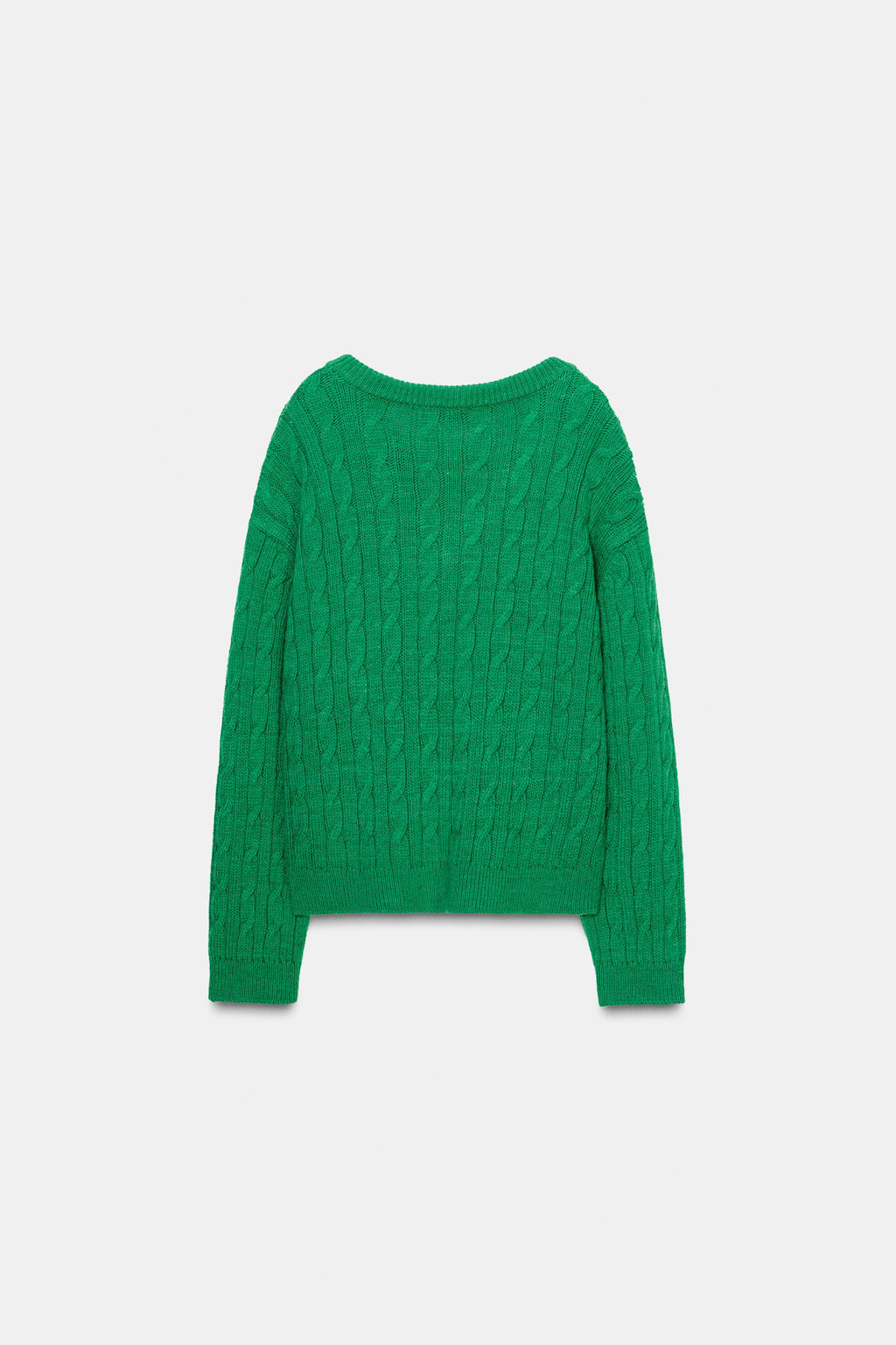 V-NECK CABLE-KNIT JUMPER - Zara фото 13