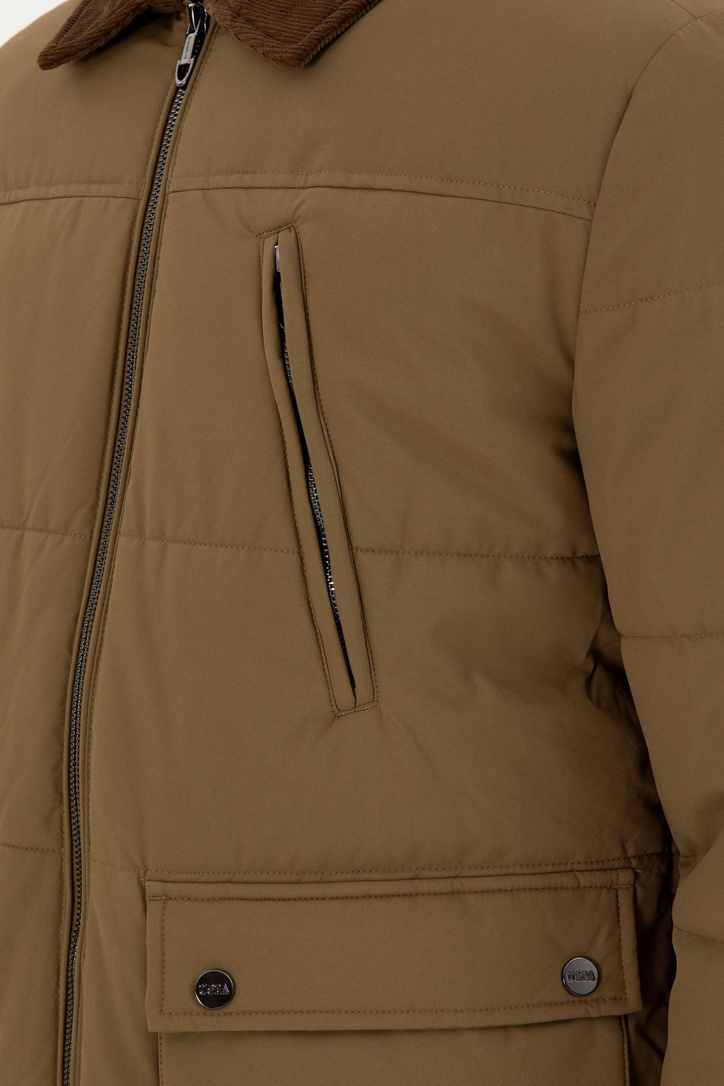 Мужское пальто цвета хаки Неожиданная скидка в корзине - U.s. polo assn фото 7