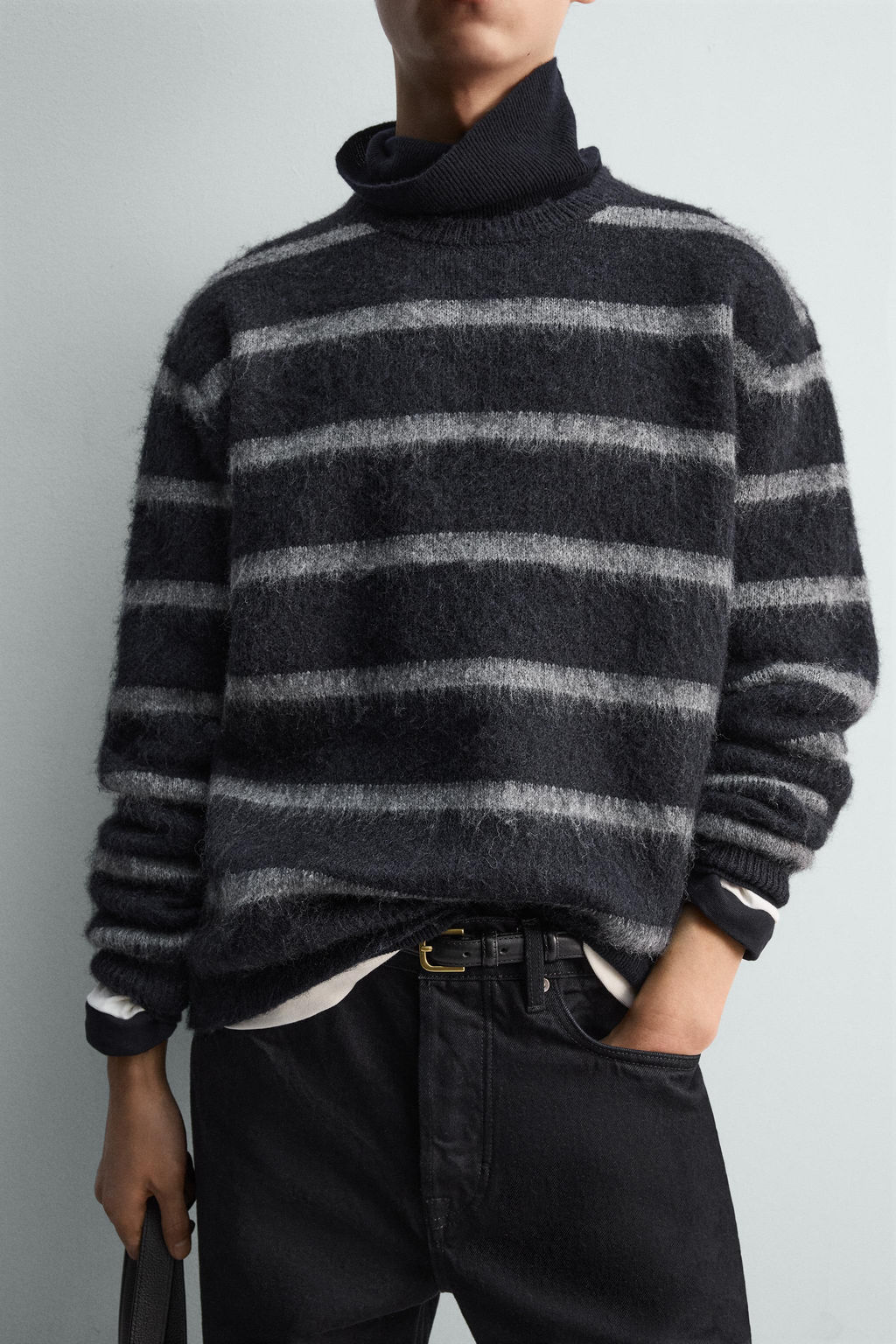 POLO PUNTO RELAXED FIT EFECTO PELO / Celeste - Zara фото 6